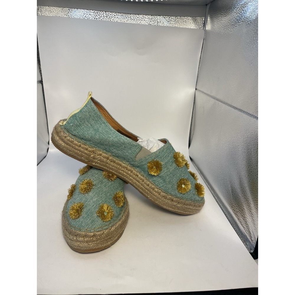 Silvia Cobos Mocasines Womens Leather Flat Tassel Espadrilles Size 10